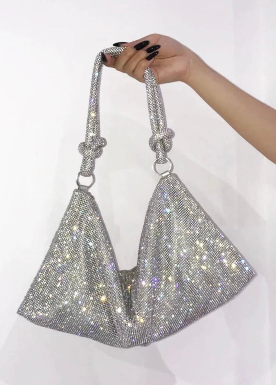 Azlyn – Strass Silberne Tasche