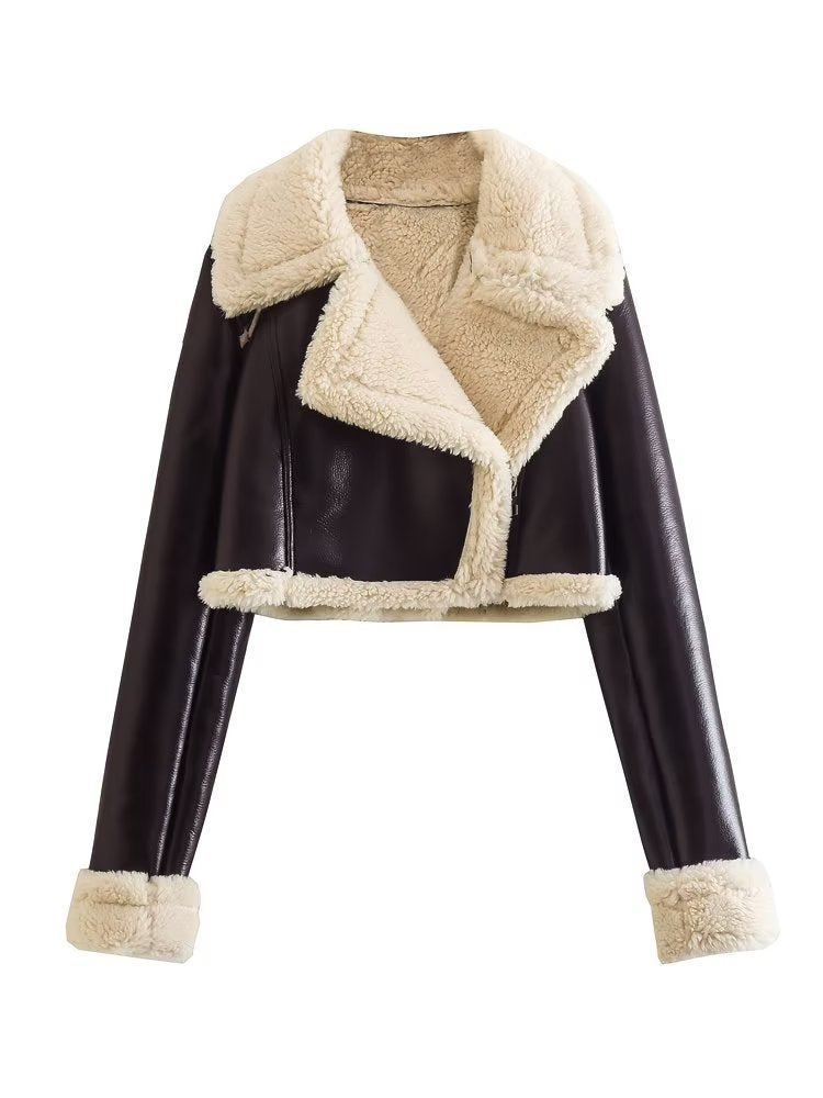 Leyla - Teddykragen-Cropped-Jacke
