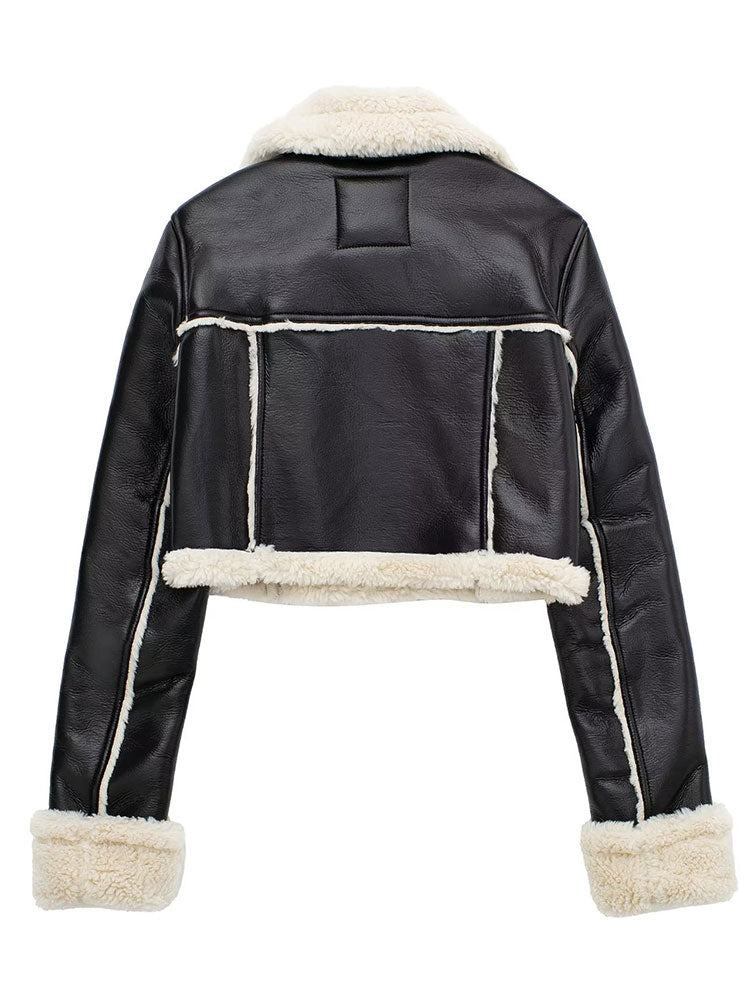 Leyla - Teddykragen-Cropped-Jacke