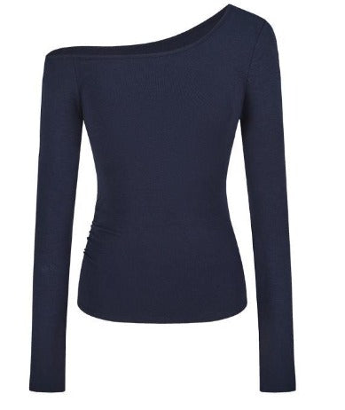 Nelly - Rippstrick Langarm Asymmetrisches Hemd