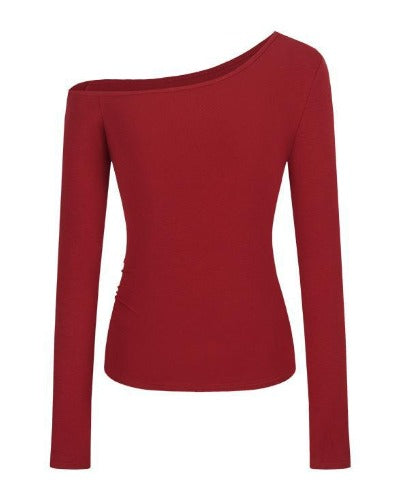 Nelly - Rippstrick Langarm Asymmetrisches Hemd