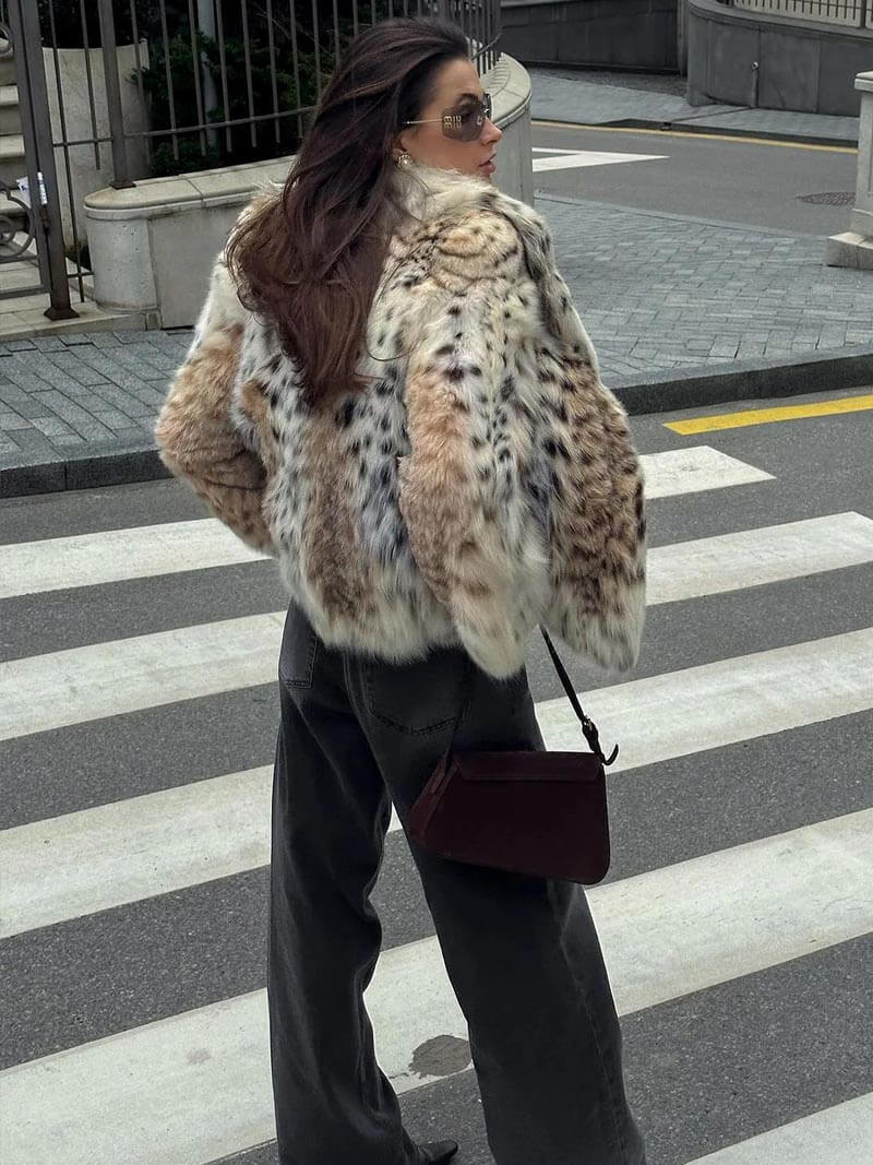 Livia - Leopardenfelljacke