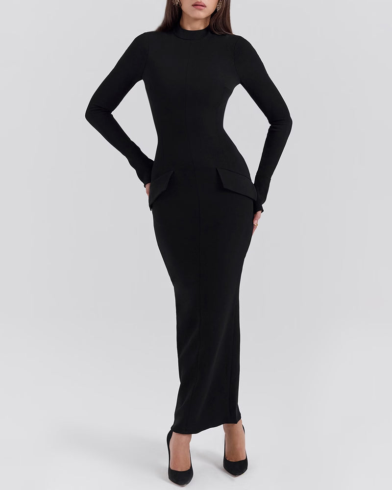 Sophia | Schwarzes Maxikleid