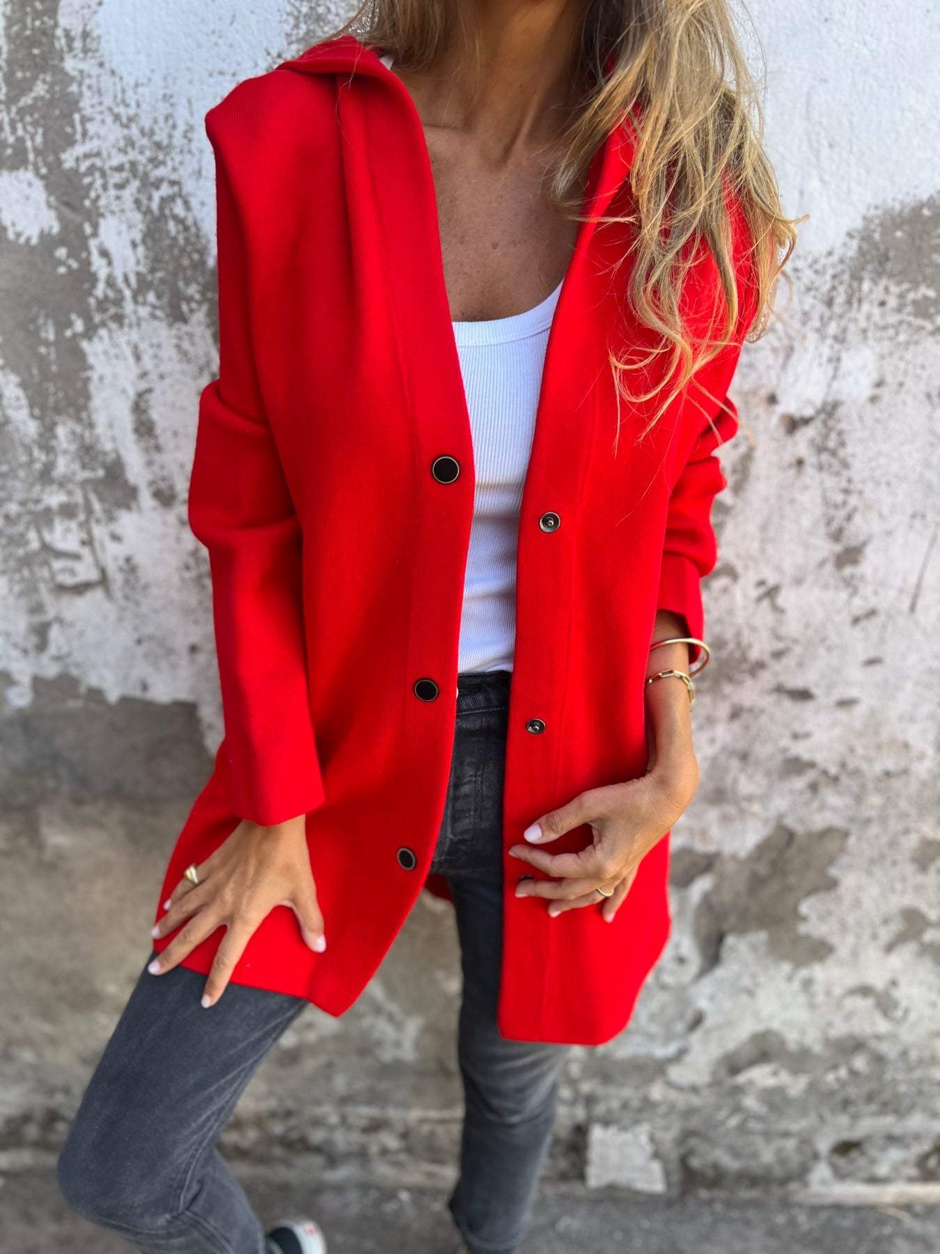 Mary | Casual Single-Breasted Hooded Jacket