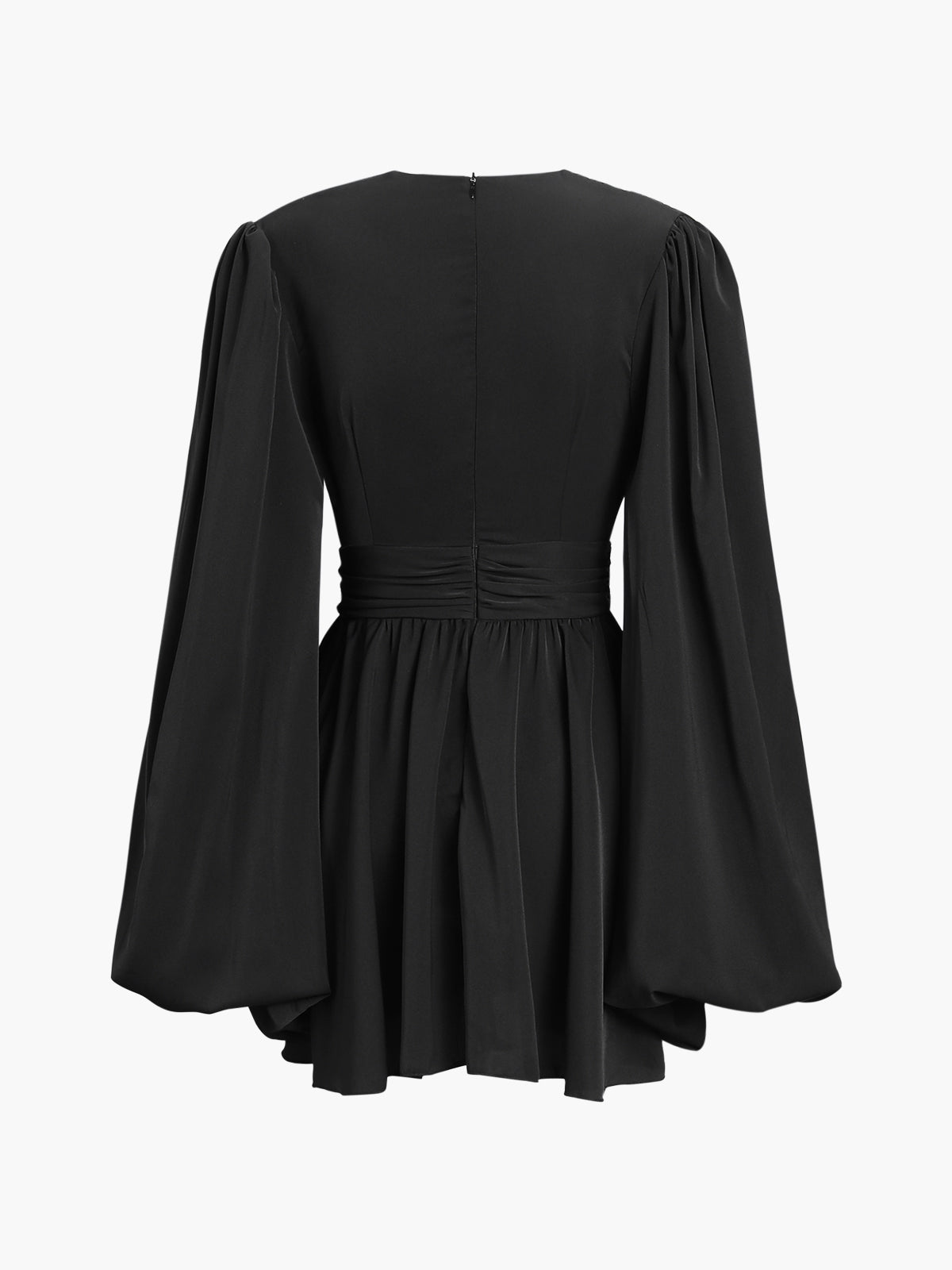 Avora - Chiffon V-Ausschnitt Plissiertes Mini-Kleid