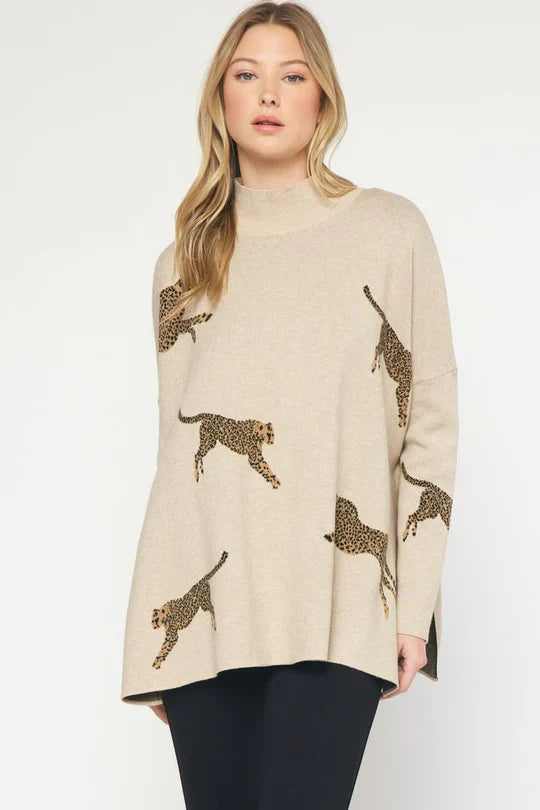 Hannah - Pullover mit Leopardenmuster