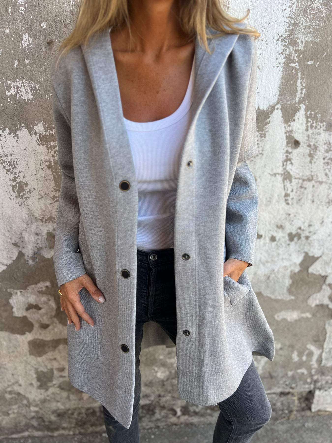 Mary |  Casual Single-Breasted Hooded Jacket